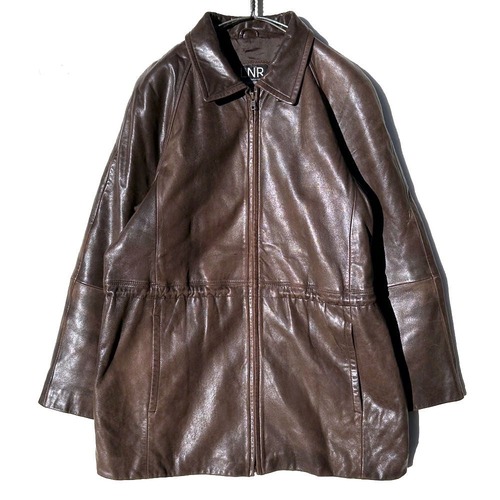 [LNR] Vintage Zip Up Lamb Leather Half Jacket [1990s-] Vintage LambLeather Jacket