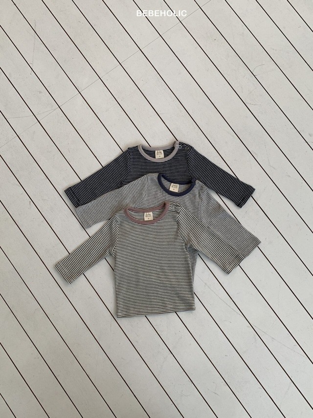 【予約】BEBE HOLIC Cube Stripe T