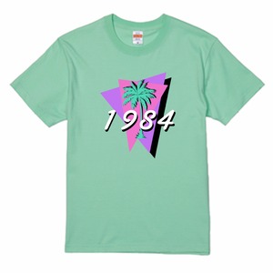 80's ファンシー PalmTree Tシャツ melon green