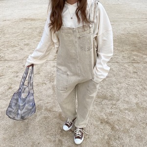 vintagewashdenimサロペット／vintage white