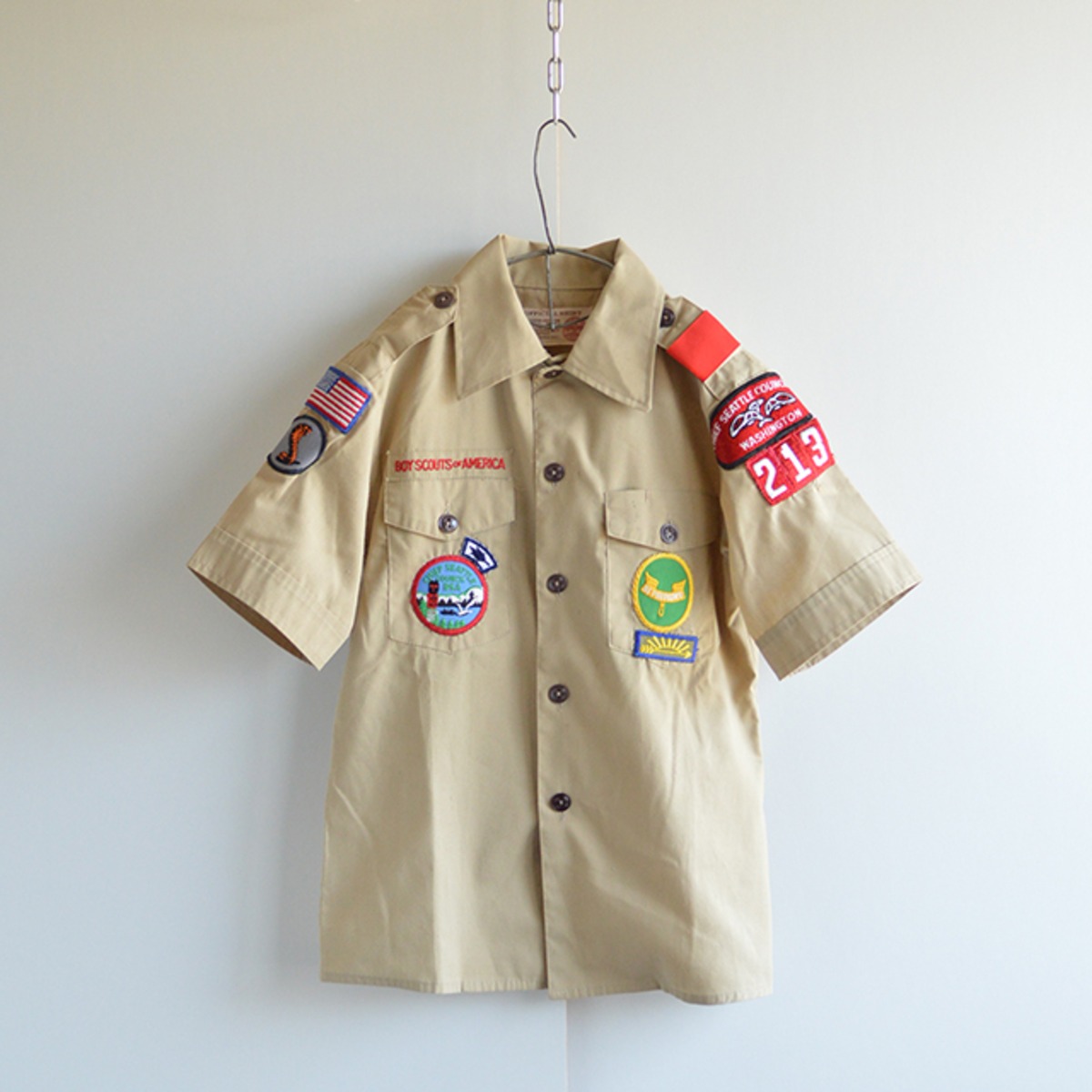 80s ボーイスカウト BSA 星条旗 コブラ トーテムポール ワッペン付き 