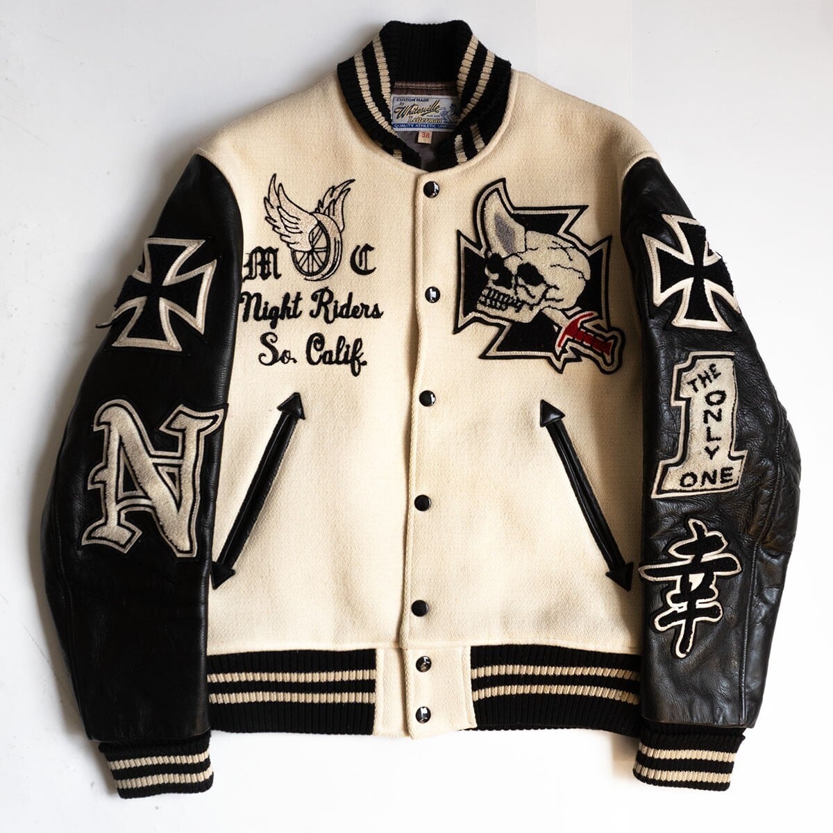 70s BUTWIN RAIDERS NFL ビンテージ レイダース 袖革レザースタジャン