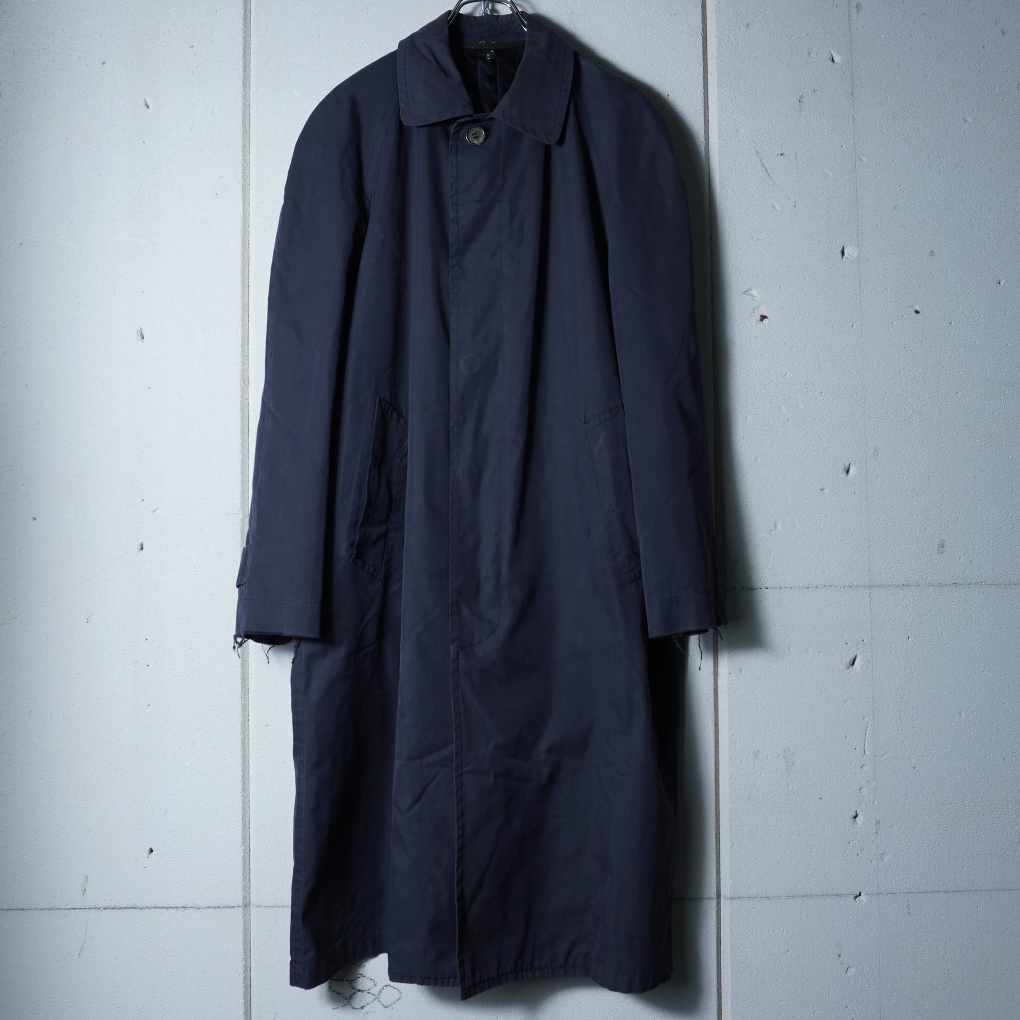 FENDI ステンカラーコート 比翼コート ネイビー　古着 FENDI】フェンディ 比翼仕立ステンカラーコート navy | MIXHIVE