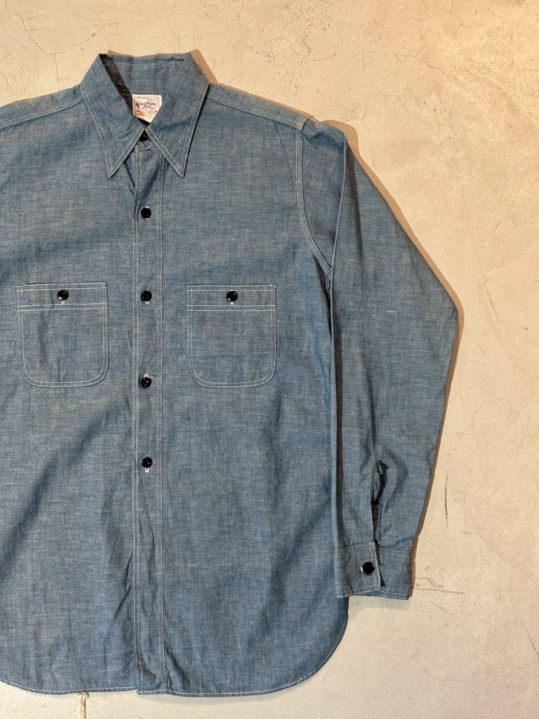 VINTAGE 50's COAST WIDE CHAMBRAY SHIRT マチ付き | vintage clothing