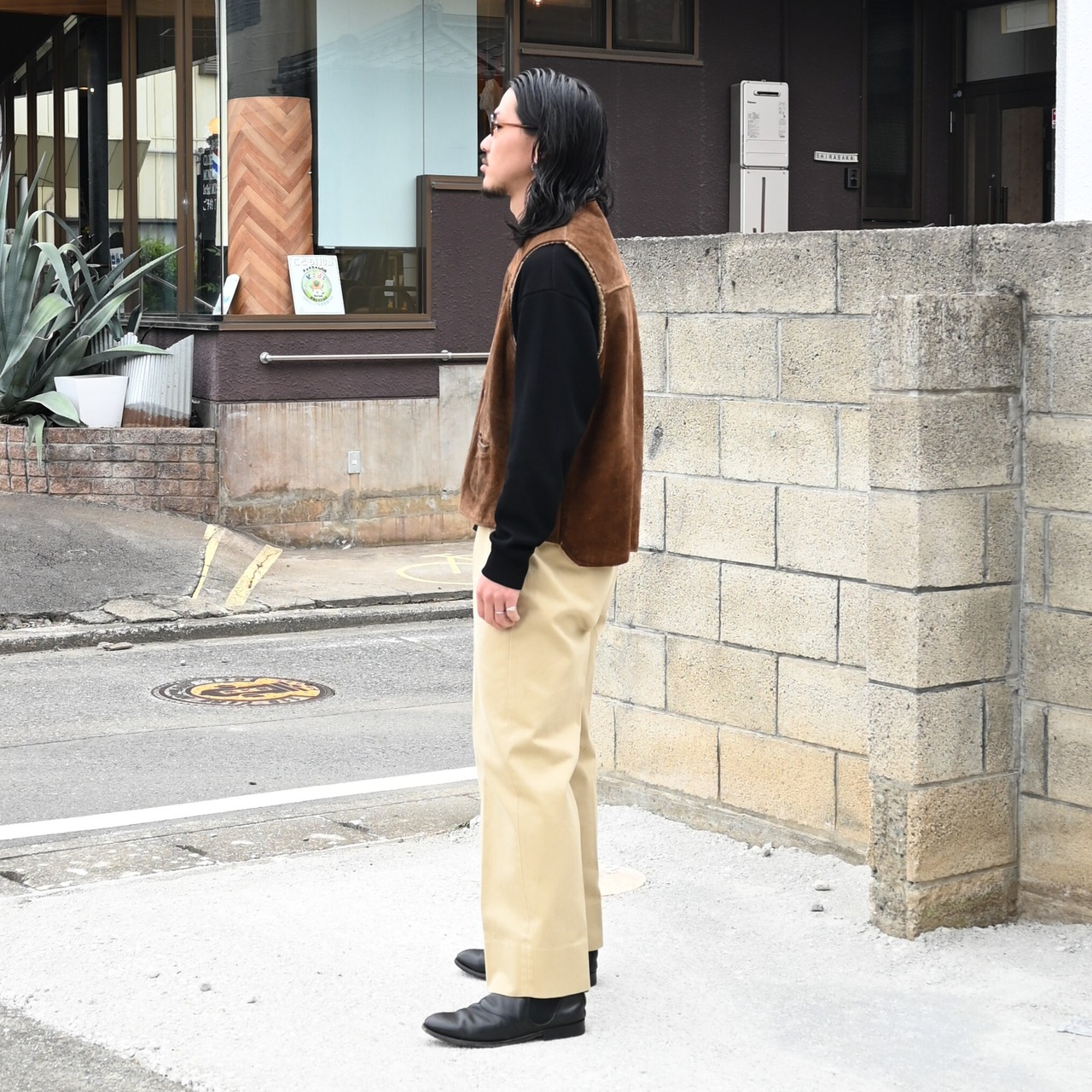 INTÉRIM(インテリム)大戦モデルデニムジャケット、チノスラックスstyle