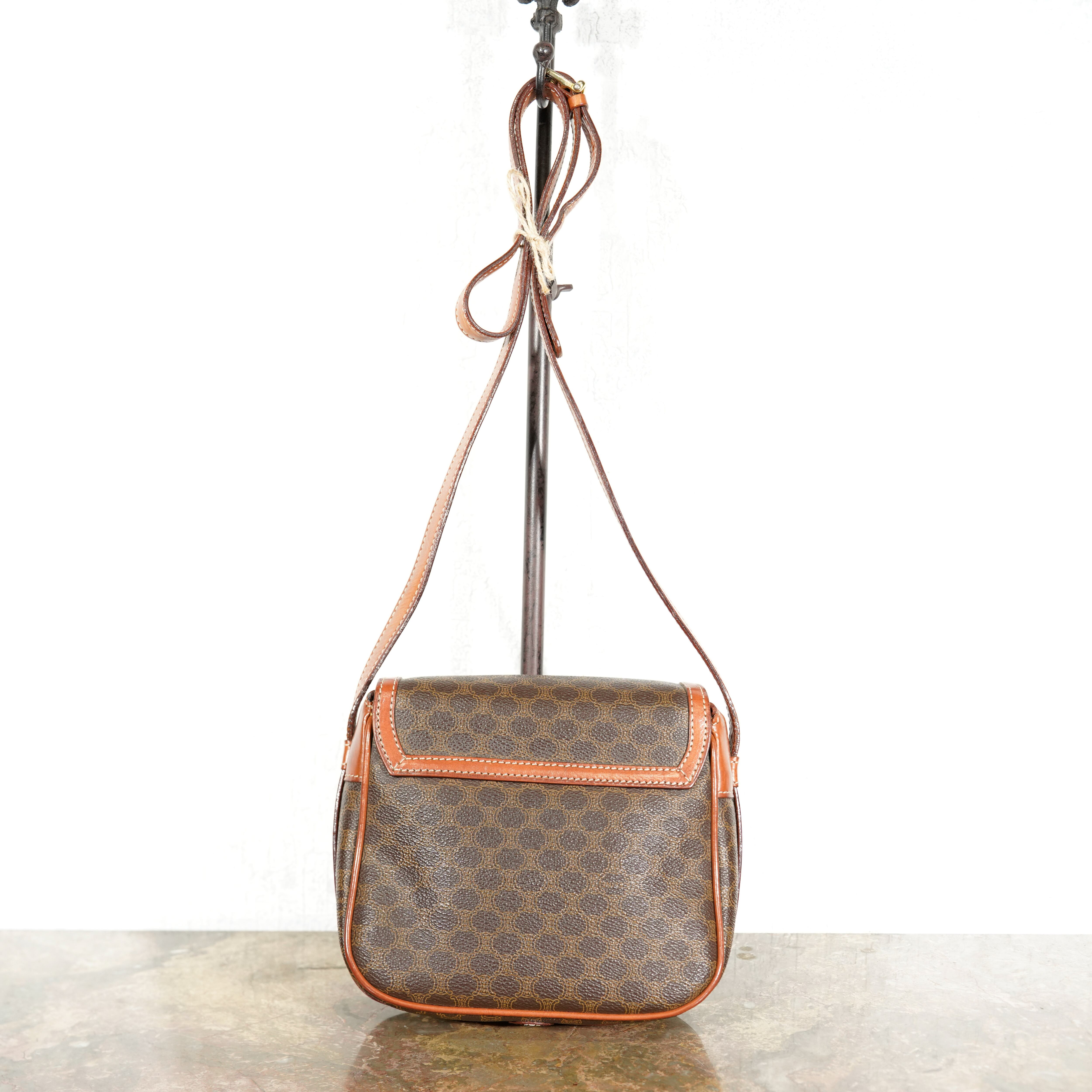 CELINE MACADAM PATTERNED METAL LOGO DESIGN SHOULDER BAG/オールド 