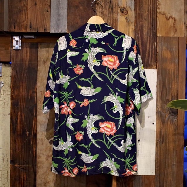 1940~50s Vintage Rayon Hawaiian Shirt / ダークカラー レーヨン