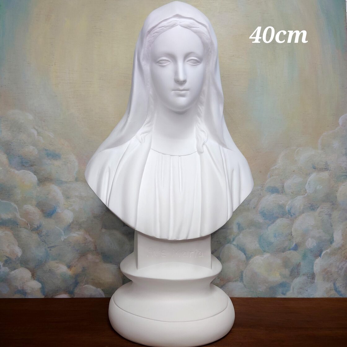 聖母マリア胸像【40cm】室内用白色仕上げ | PAY ID