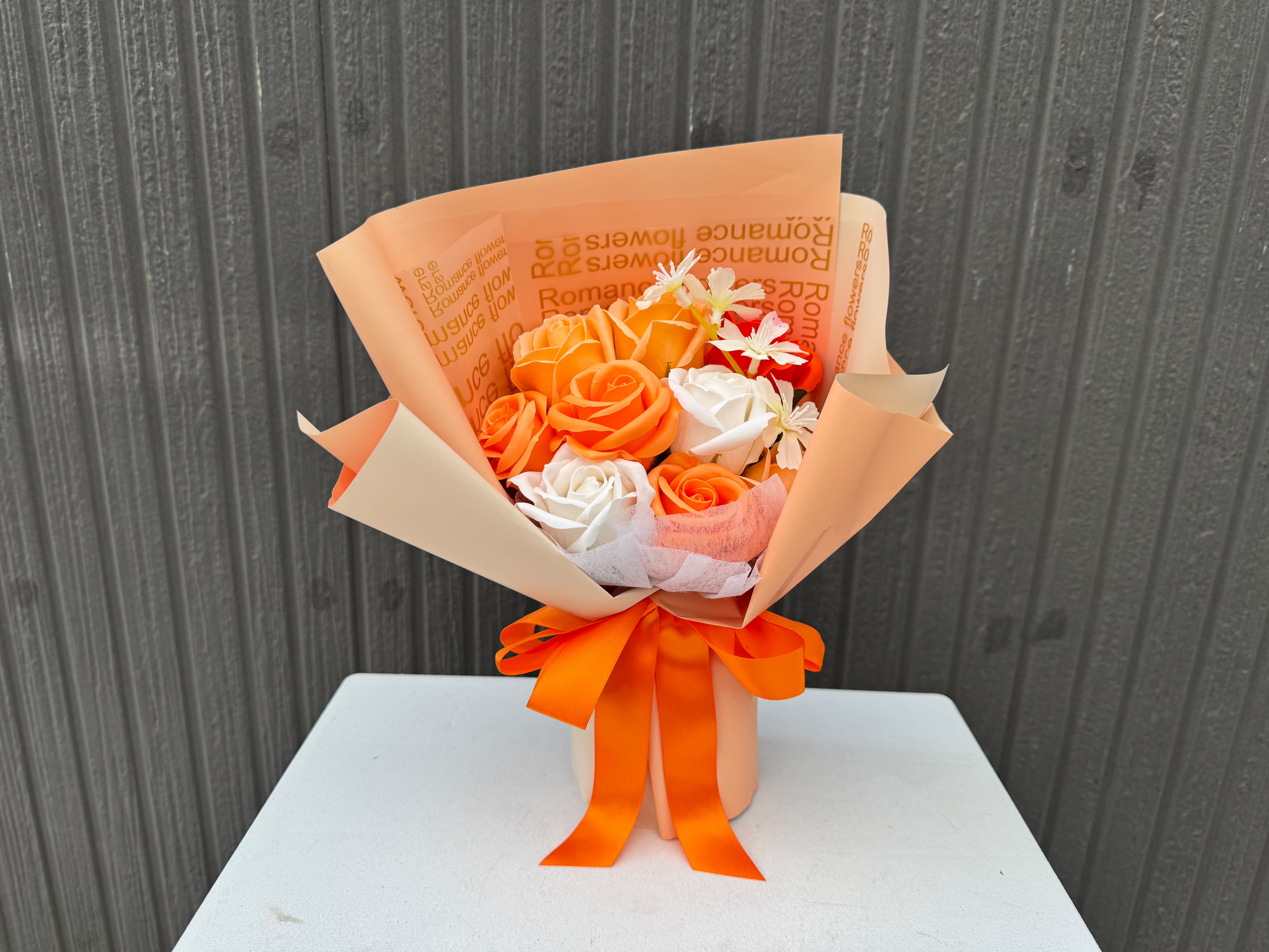 オレンジ花束のソープフラワー