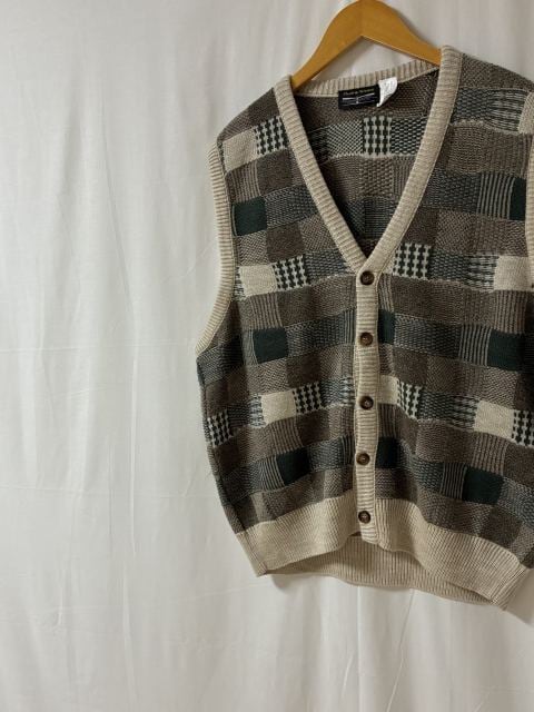 1980~90's Patchwork Knitting Design Knit Vest