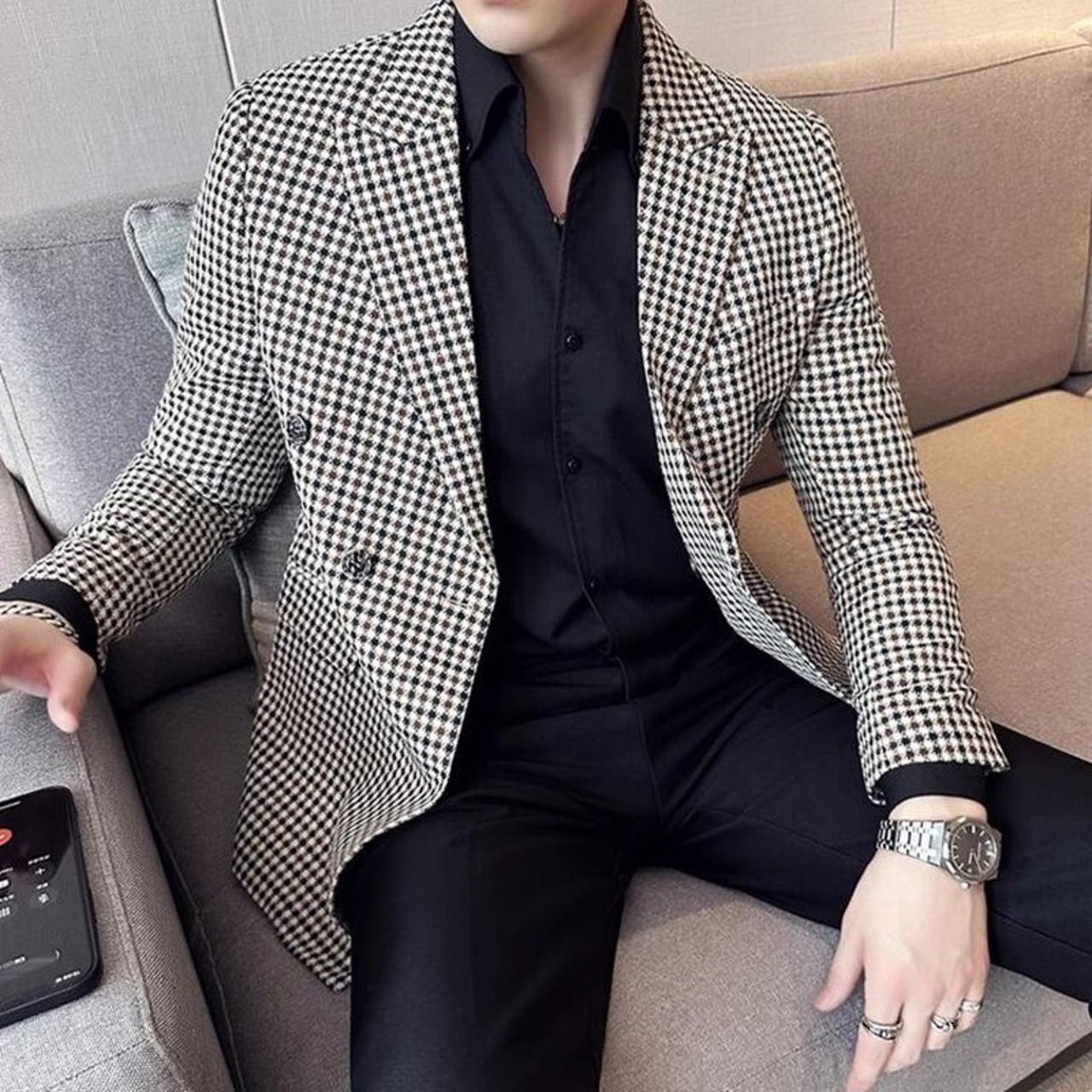 double breasted british suit jacket 00214