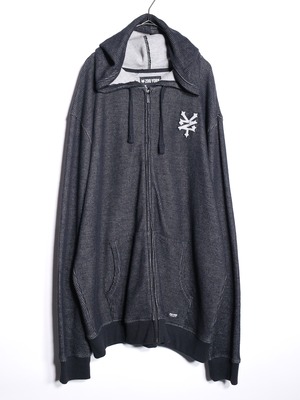 XXL 刺繍 logo wappen thermal zip-up hoodie