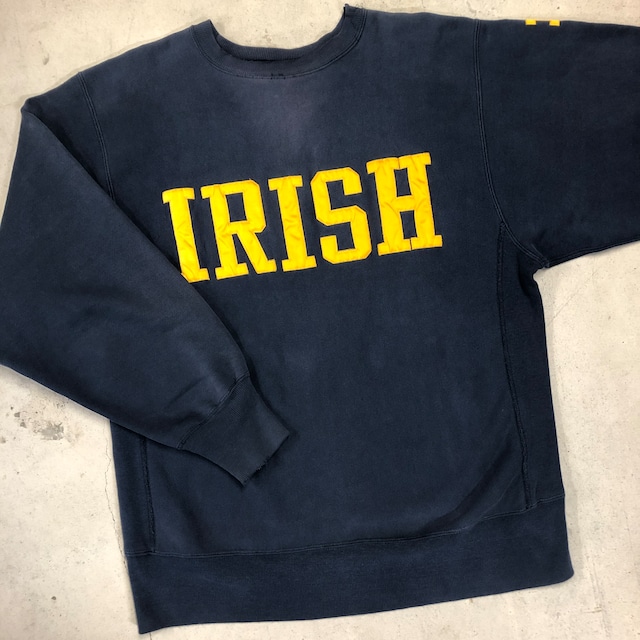 CHAMPION REVERSE WEAVE "NOTRE DAME" NAVY SWEAT SHIRT "GOOD FADE"
