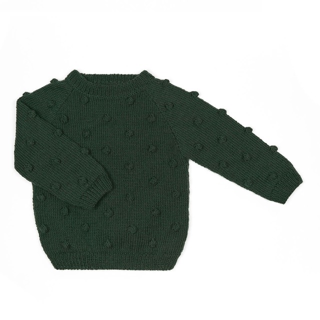 【即納】Sweater 'Popcorn' Kids - Forest Green (1-2y/2-4y)