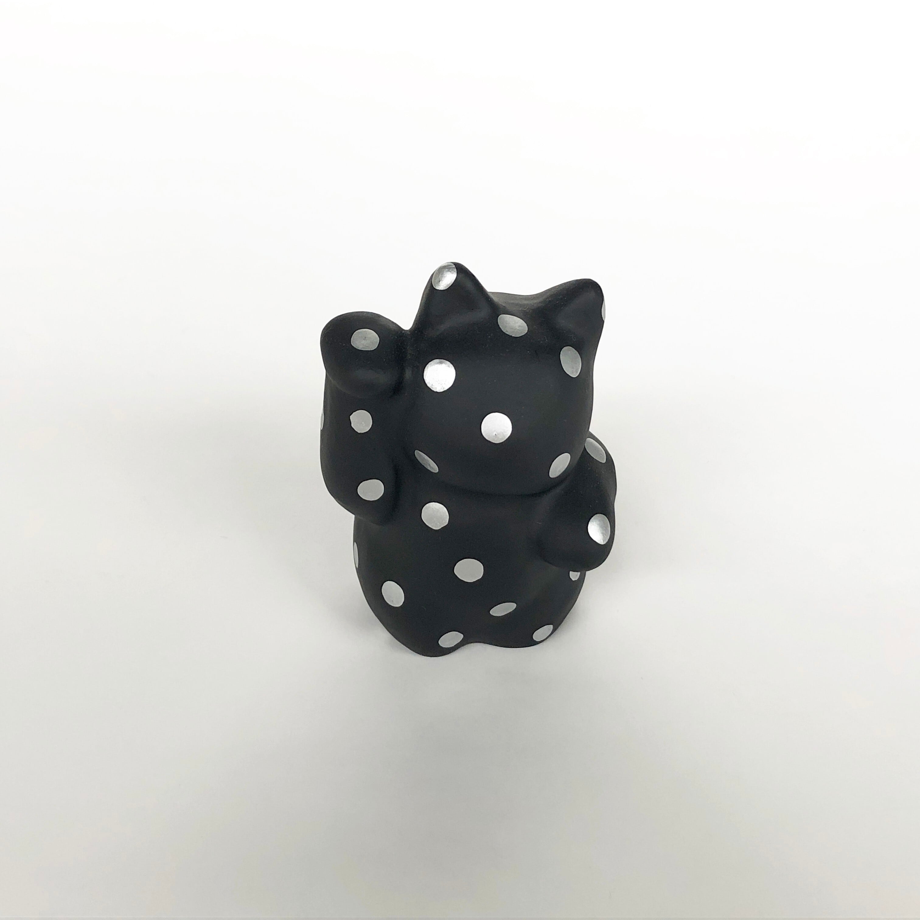 リドルデザイン×野沢民芸| マネキドットネコ(黒/銀)