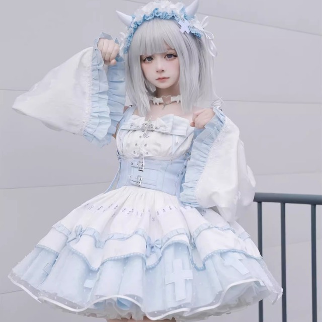 現品のみ ゴスロリファッション 通販 With U 第18位 予約商品 ファッション セットアップ 5点セット かわいい 小悪魔 ふわふわ アイドル衣装 ステージ イベント衣装 コンカフェ 豪華 原宿スタイル ベビードール