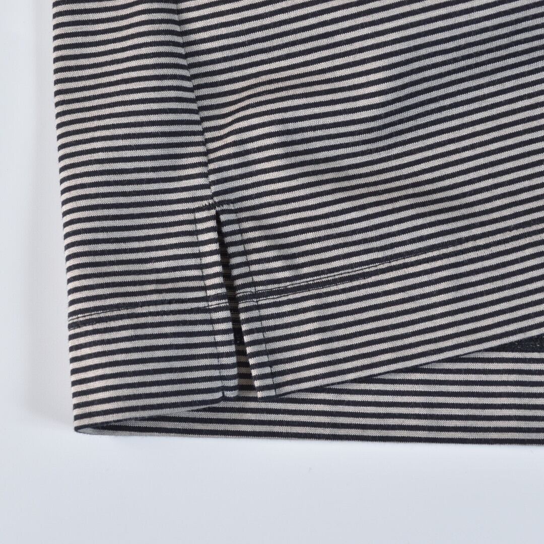 Manual Alphabet マニュアルアルファベット MINI BORDER WIDE TEE ミニボーダーワイドTシャツ・ブラック 【メンズ】ゆとりのあるワイドシルエット