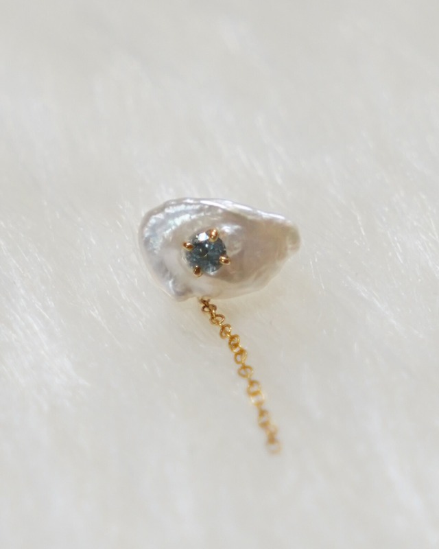 （SV）Birthstone pierced 11月-Blue Topaz-
