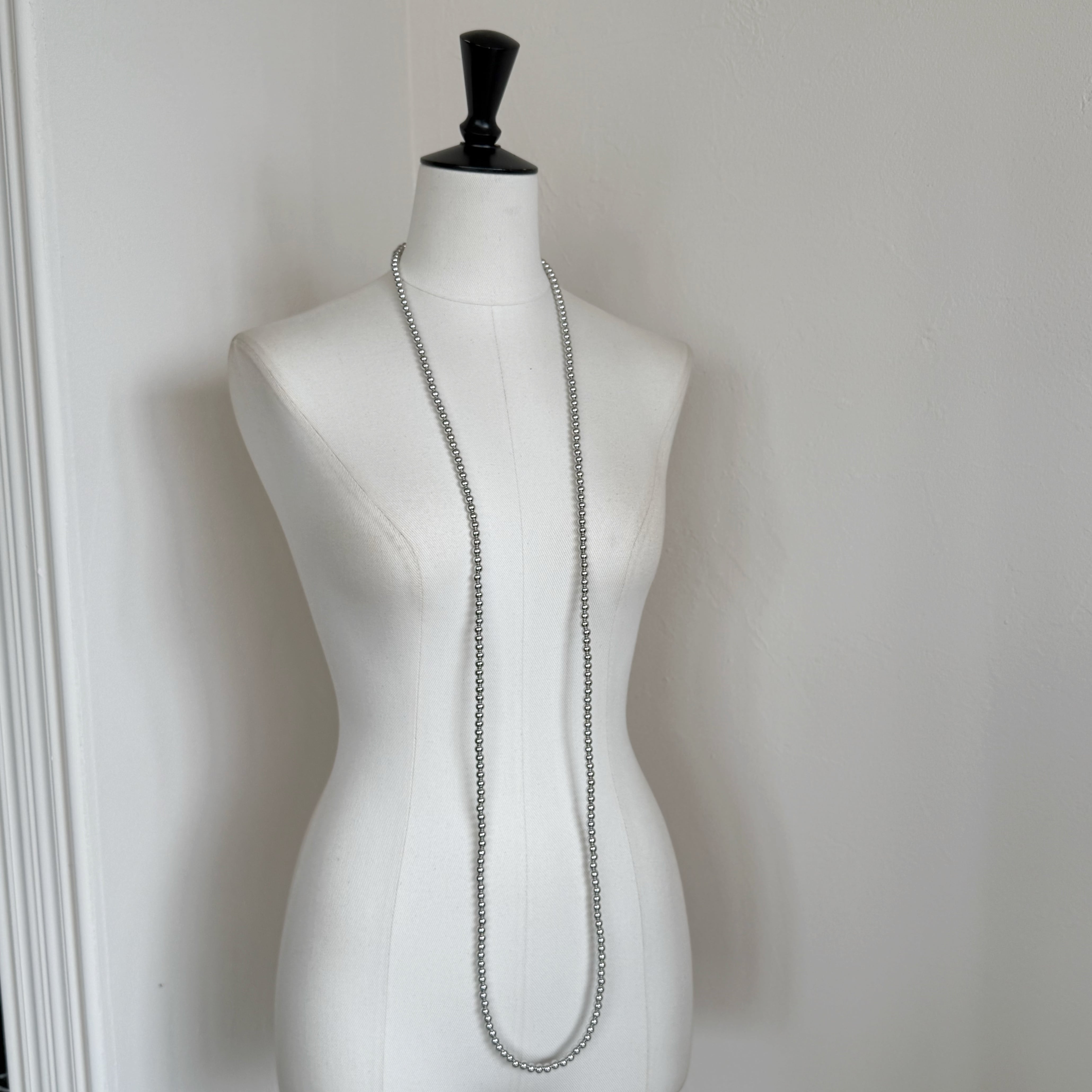 SELECT〉シルバーボールロングネックレス a09-010 | SYSORUS