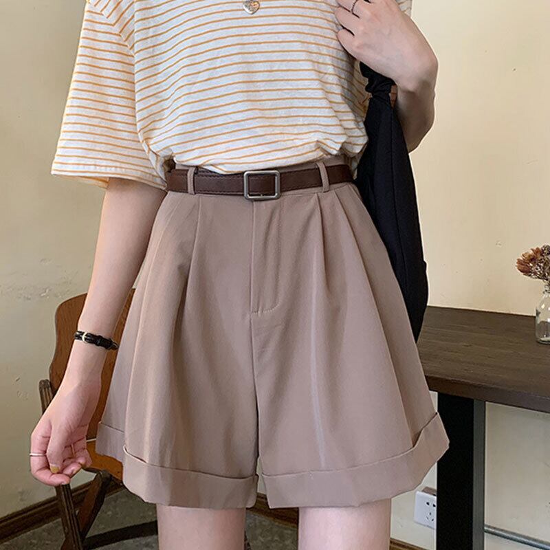 パンツ サマールーズハイウェストウェスト薄手カジュアルショーツ ワイドレッグレディース 夏物 ブルマー ワイドパンツ 萌量不足99457147297