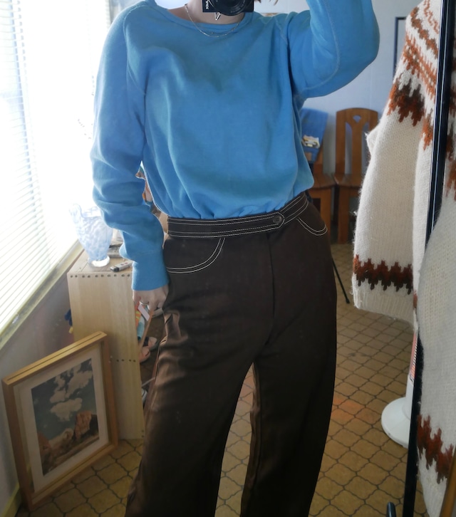 70s～ US chocolate stitch flare pants