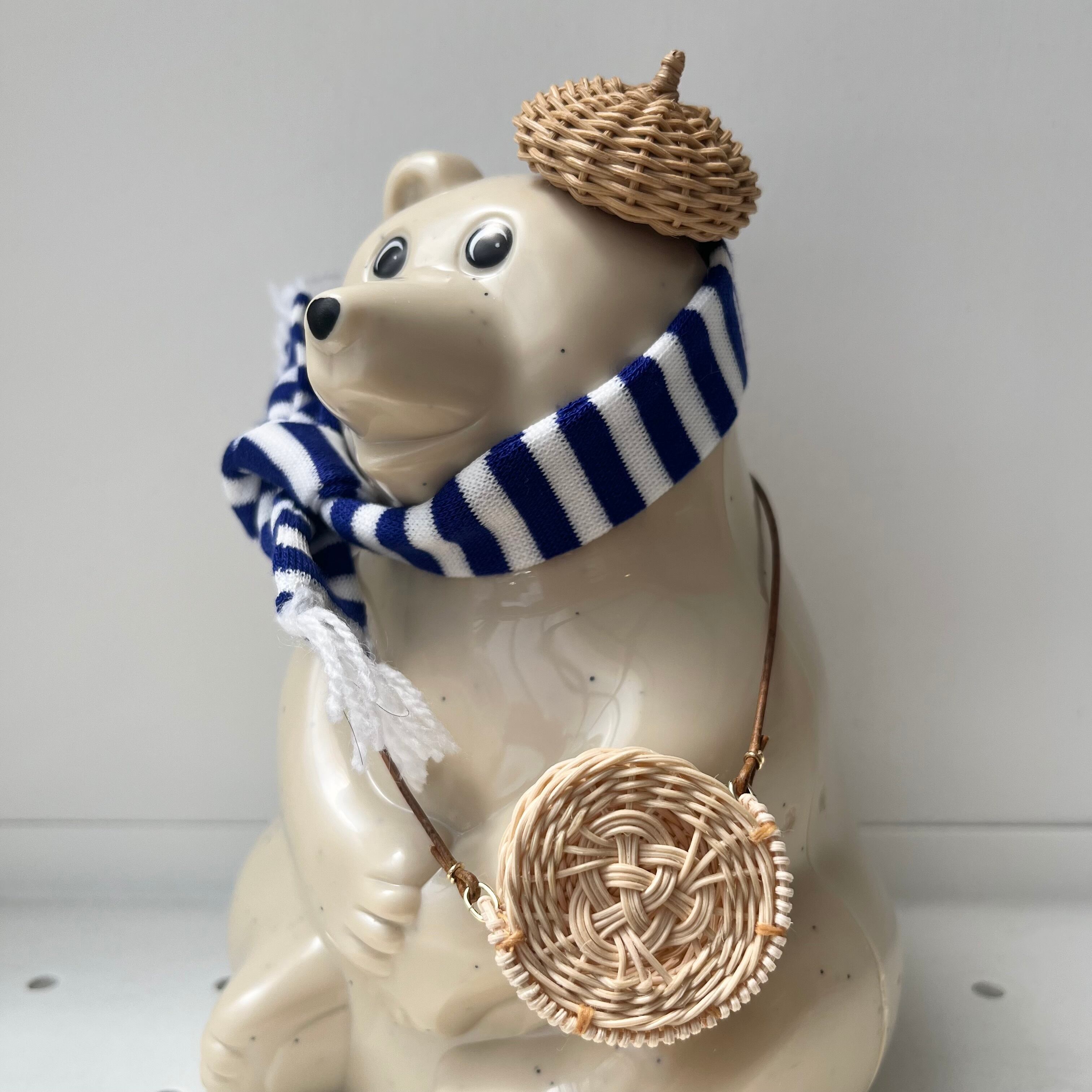 tou + (トウプラス) しろくま貯金箱用 ベレー帽 ミニチュア