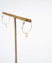 クロスフープピアス/019010