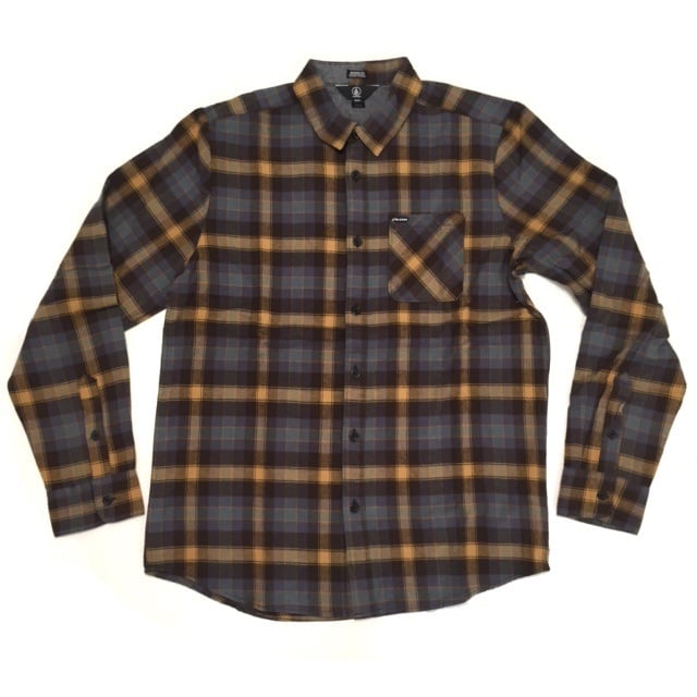 Volcom Caden Plaid L/S Flannel Shirt Espresso (ボルコム ケイデン ...