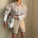 トップス 袖あり レース ブラウス シャツ 襟  大人可愛い きれいめ シンプル 大人 上品 おしゃれ お洒落 かっこいい レトロ 大人女子 抜け感 無地 春 夏 秋 2021 20代 30代 女性用 ママ 女の子 デート お出かけ 公園デビュー 女子会 お泊まり 休日 イベント リゾート 旅行 着回し 普段使い 韓国 韓国系 オルチャン ファッション コーデ スタイル 楽ちん モテ 新作 白