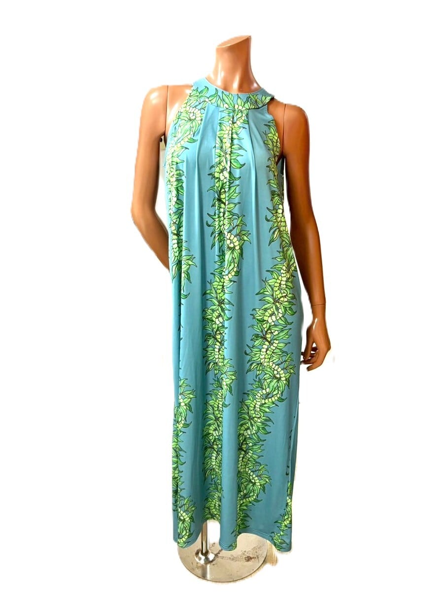 サークルワンピース マイレモキハナ柄 スカイブルー