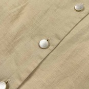 麻100% DAKS ダックス レース フレンチ袖 リネン シャツ サイズ 11R /生成りベージュ系/レディース