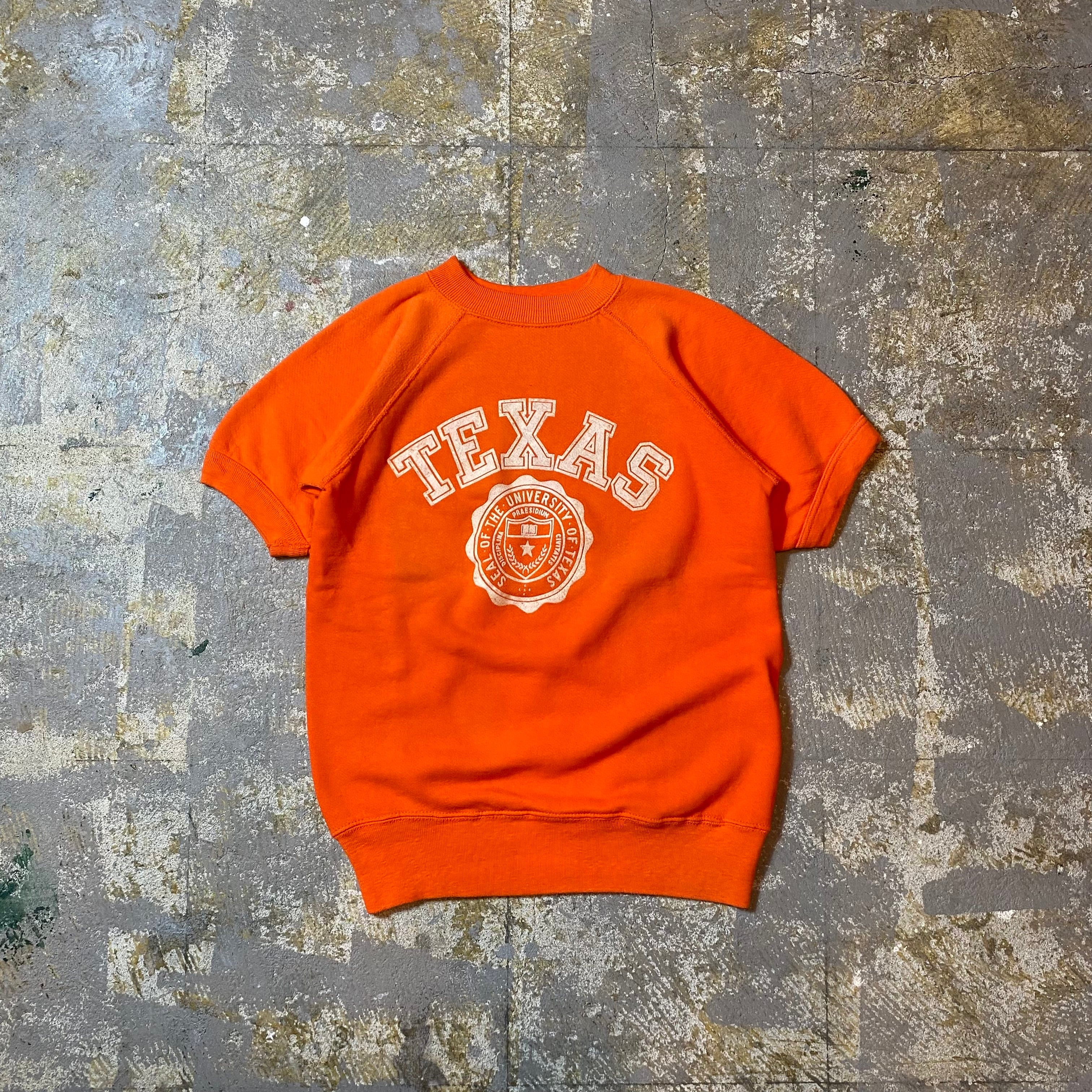 60s ヴィンテージスウェット/半袖スウェット USA製 オレンジ テキサス大学