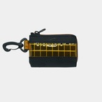 vibram card case (black×orange) with orange glowing zip