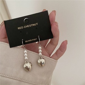 【予約】pearl silver heart pierce