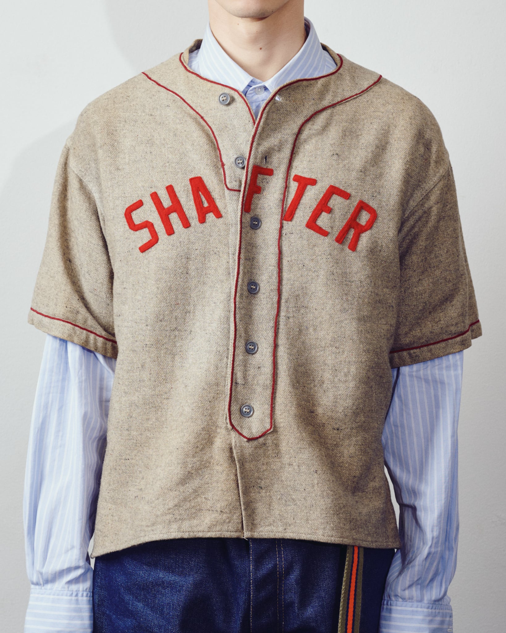 30s40s〜マチ付　立ち襟付　ベースボールシャツ　ヴィンテージ　バックナンバー 極美品】40s special vintage baseball shirt 