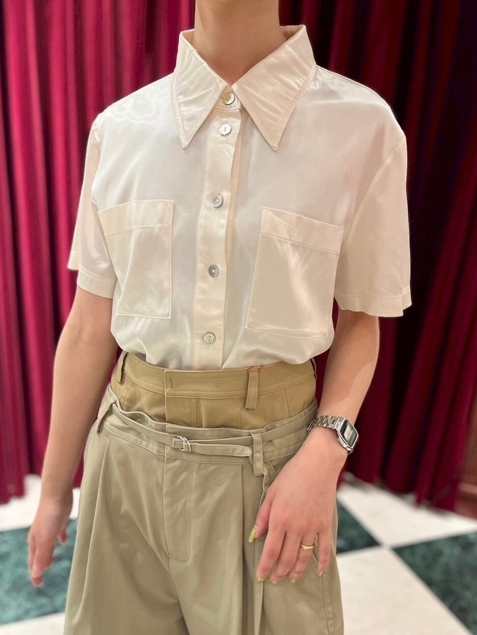 Satin Like Short Sleeve Shirt