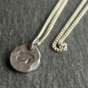 ◆錫 (スズ) × silver ネックレス【Stamp Tin Necklace #Horus】