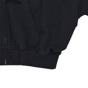【WE11DONE】BLACK REPAIRED ZIP-UP HOODIE