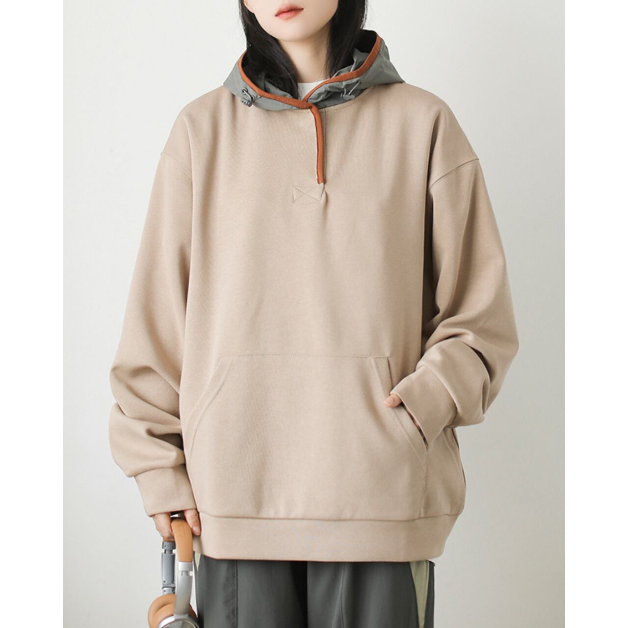 カラーブロックアノラックフーディー N10015