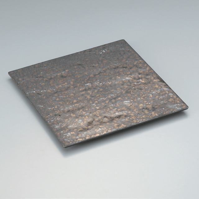 金結晶岩肌正角24㎝皿 [5762] 230-10-206 組皿(角)