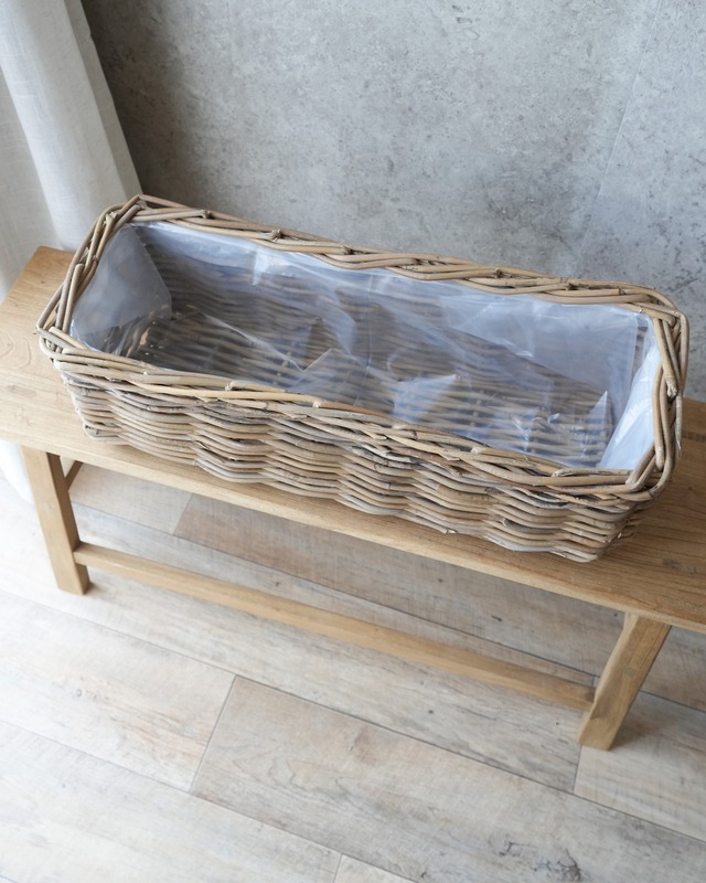 【グレーラタン】モンデリック横長プランター　Lサイズ　 W60cm