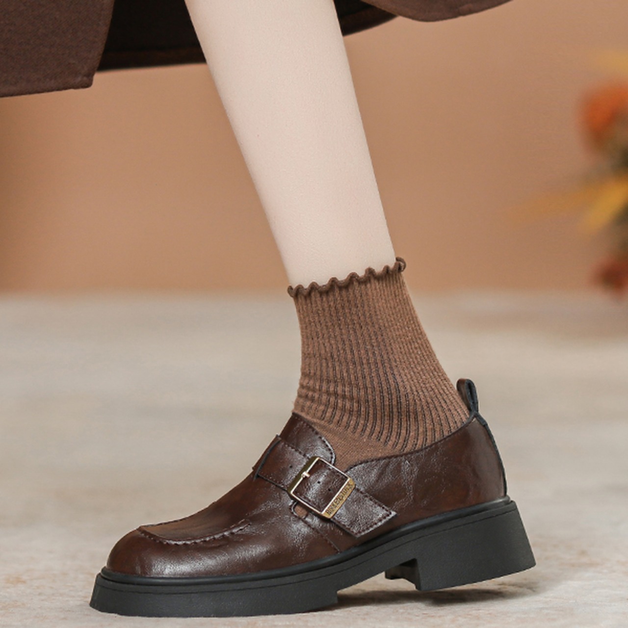 シングルモンクストラップローファー W10314