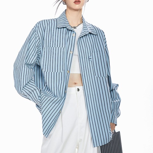 simple striped shirt　シンプルストライプシャツ　J0479