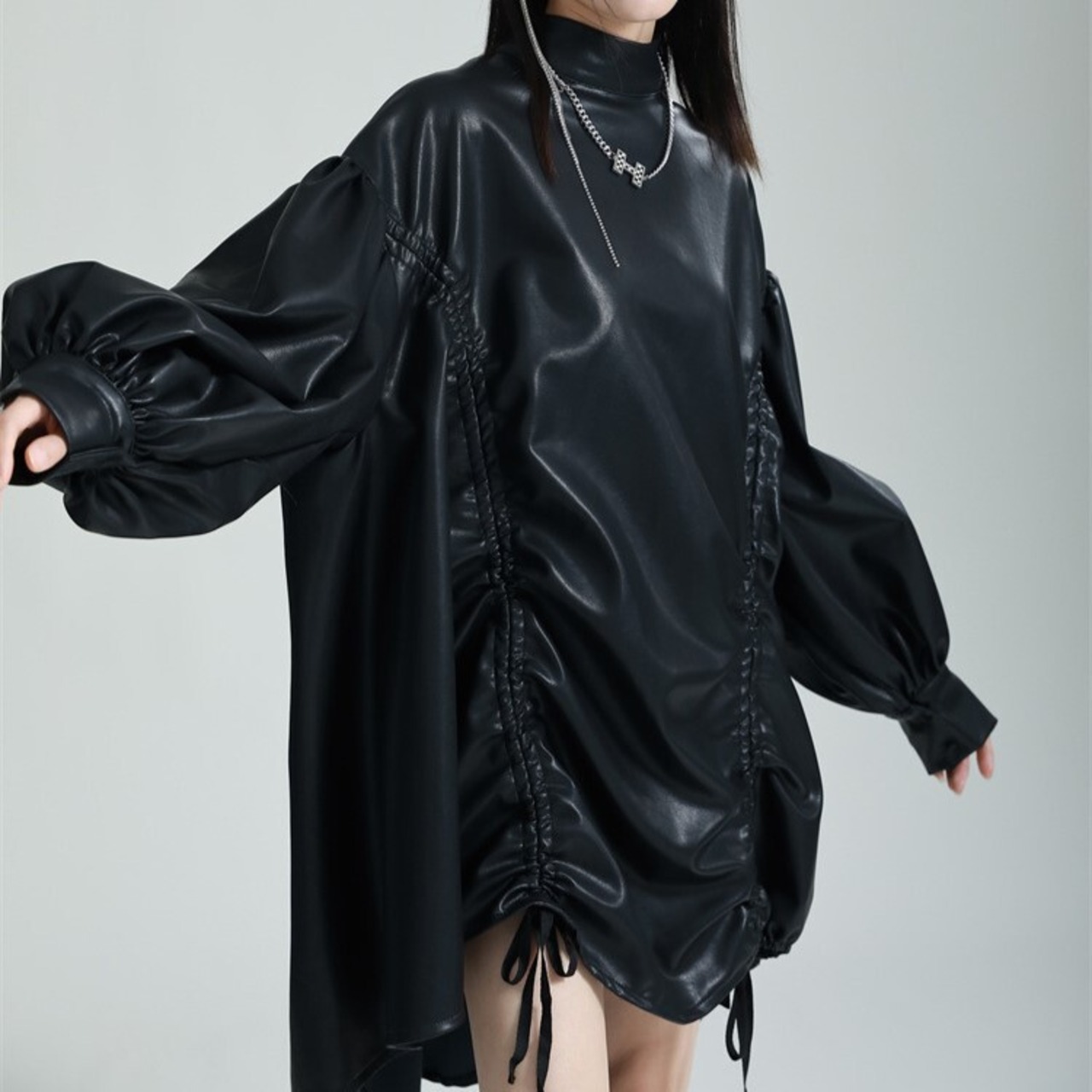 Leather Drawstring Dress / レザー ドローストリング ワンピース