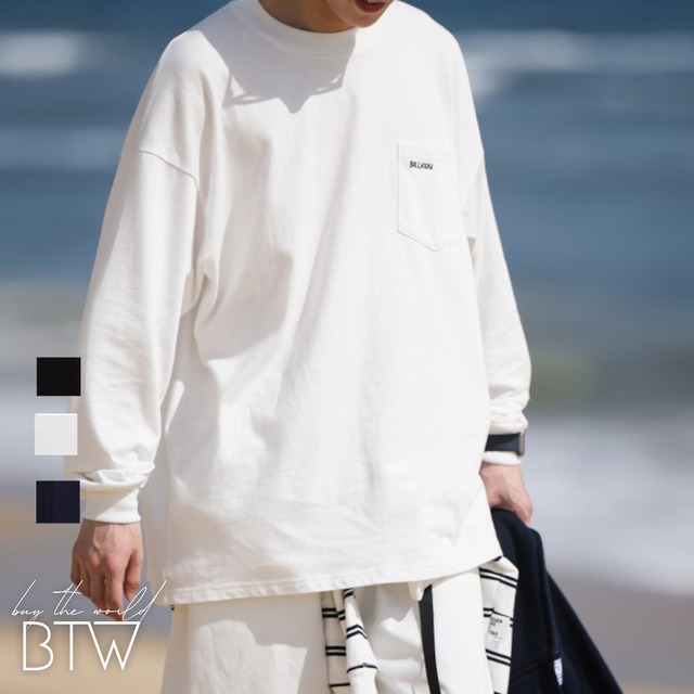 【韓国メンズファッション】シンプル ラウンドネックロングTシャツ ユニセックス カジュアル ゆったり サイズ豊富  BW2714