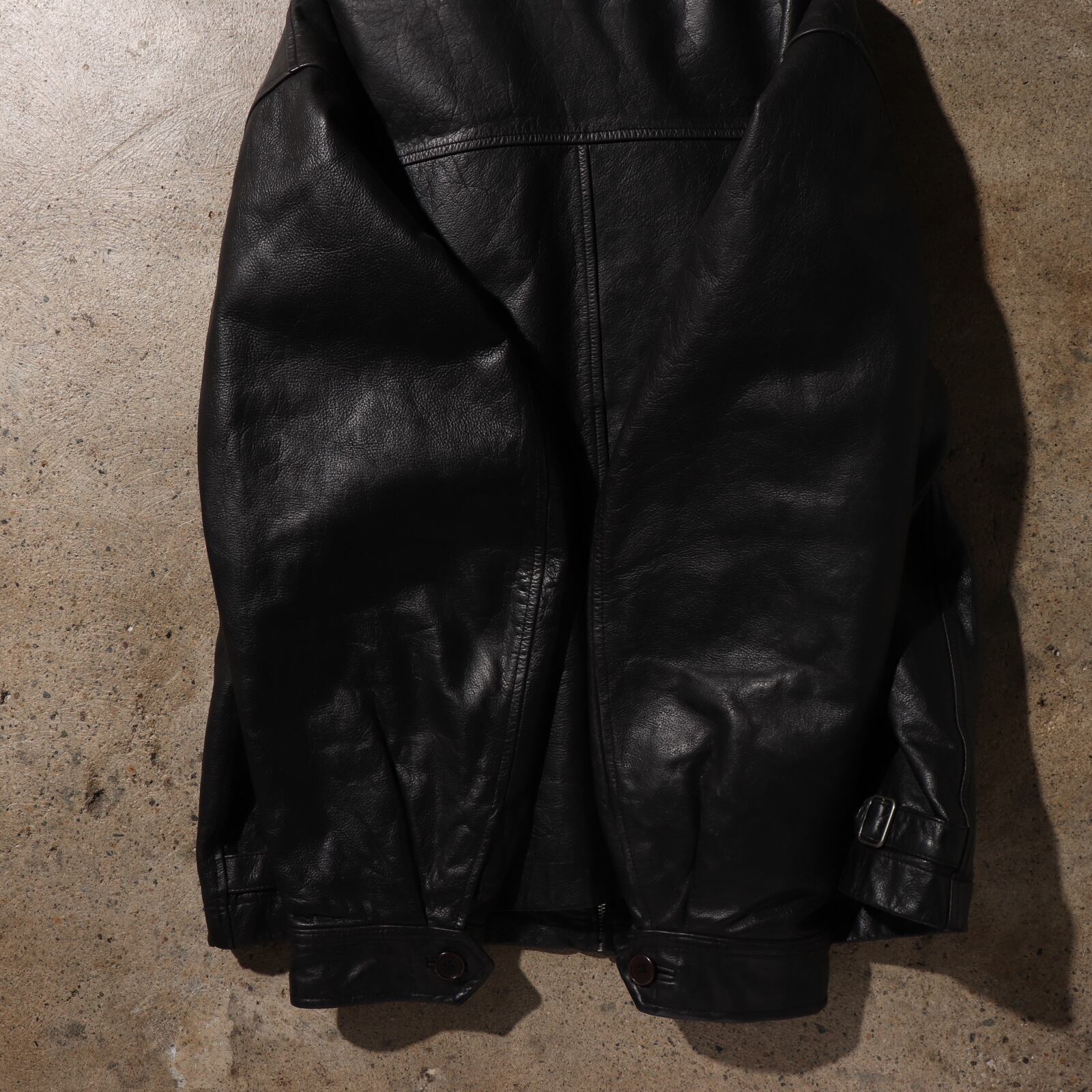 OLD GAP L 本革 アルミジップ レザージャケット オールドギャップ 黒