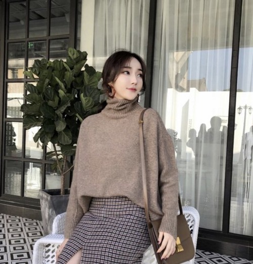 ニット レディース セーター ニットセーター 長袖 長袖ニット タートルネック トップス ショート丈 リブ 秋冬 タートルネックニット ゆったり タートルネックプルオーバー 無地 通勤 カジュアル