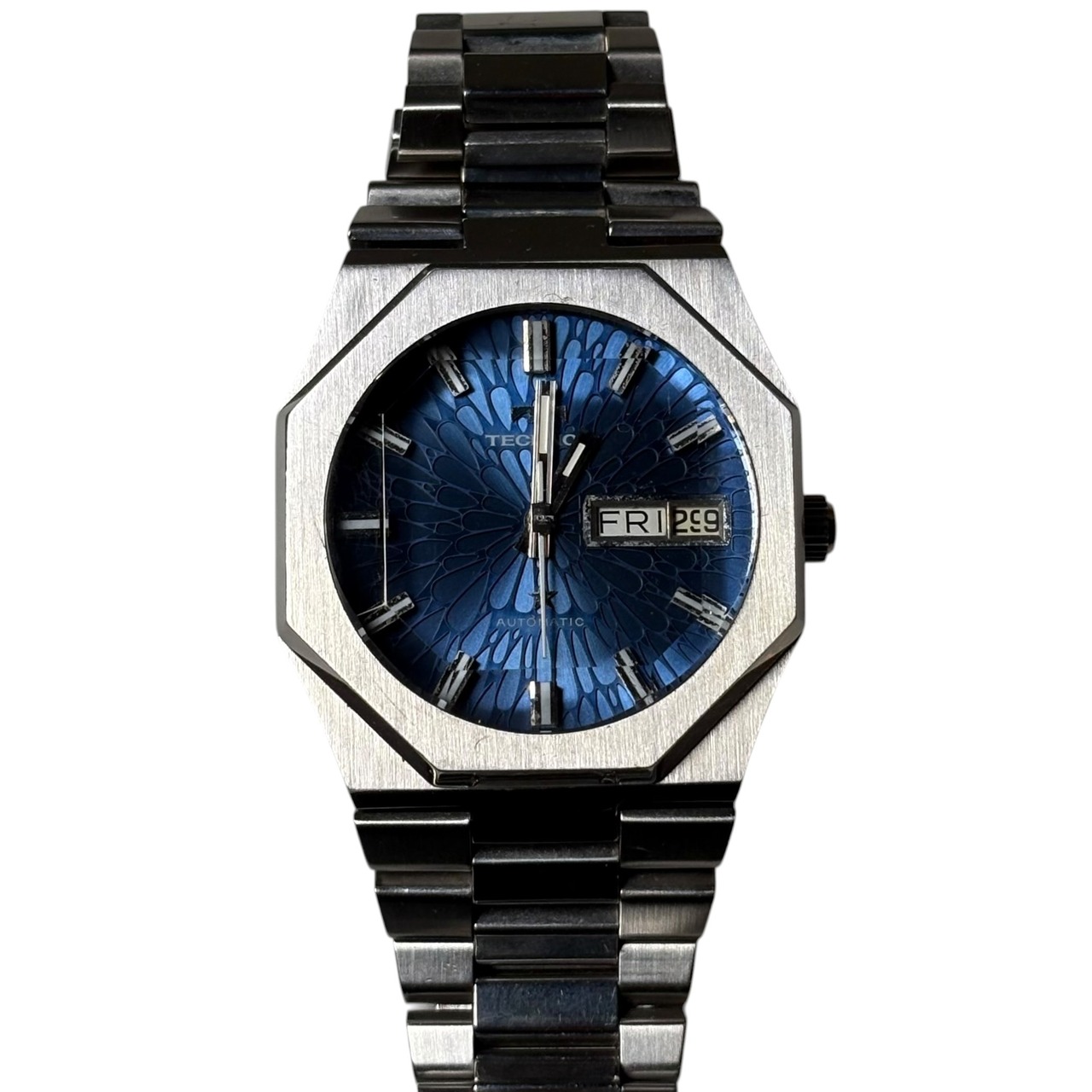 vintage TECHNOS cut glass automatic watch “Kaiser” “Tigon”