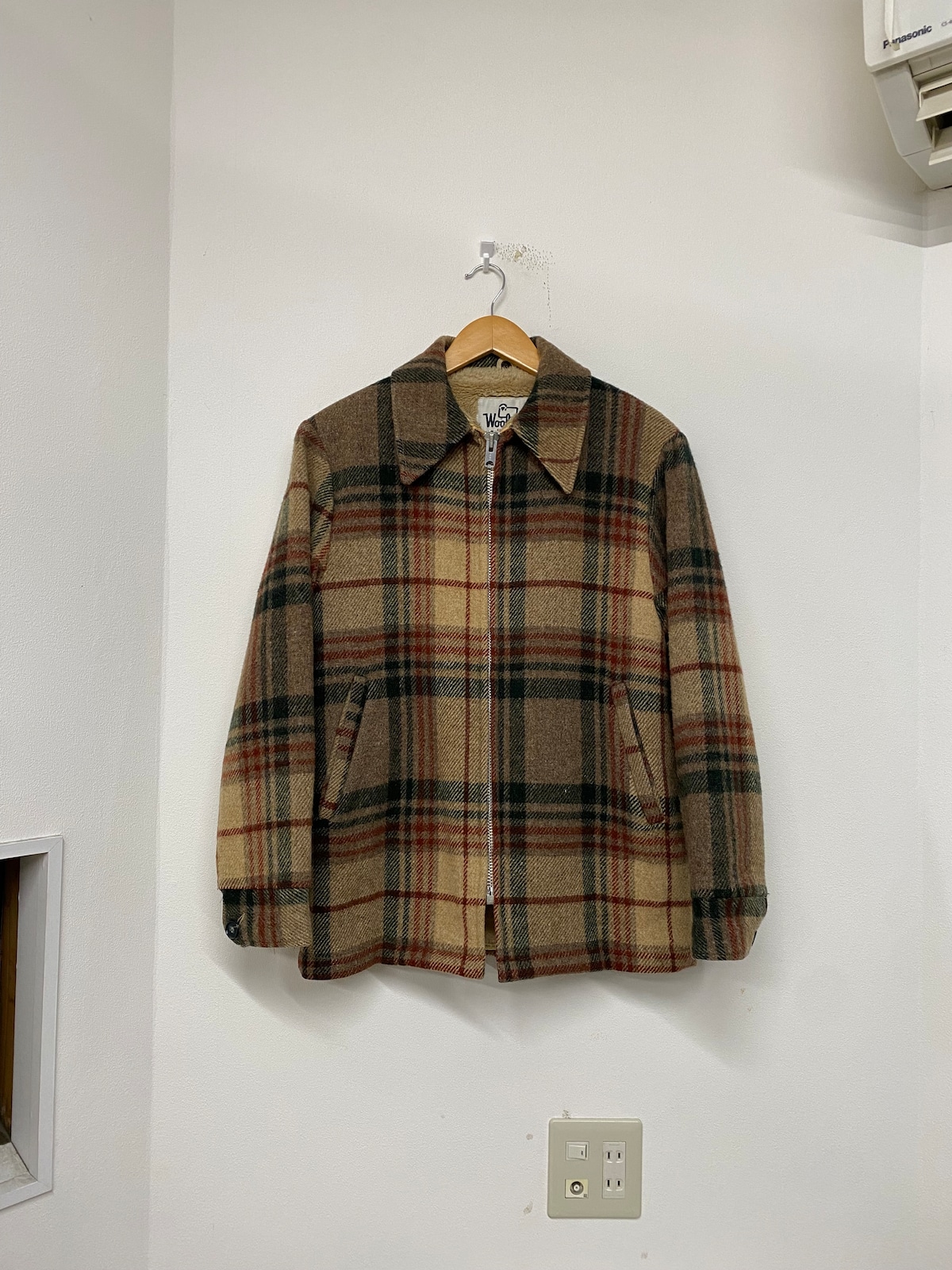 70s USA WoolRich Wool Nylon Boa Check Sports Jacket/L | ACIDHOUSE 