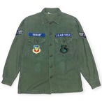 USAF|OG-107 ユーティリティシャツ|コットンサテン 1969年製 パッチ付き|サイズM相当